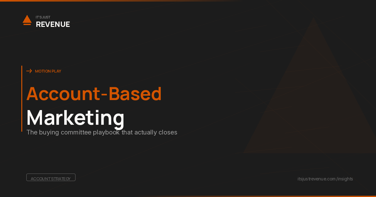 Account-Based Marketing sales play — multi-channel buying committee engagement framework | It's Just Revenue