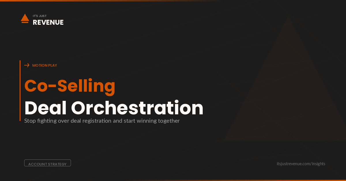 Co-Selling Deal Orchestration sales play — partner-led selling motion for joint deal execution and ecosystem revenue | It's Just Revenue