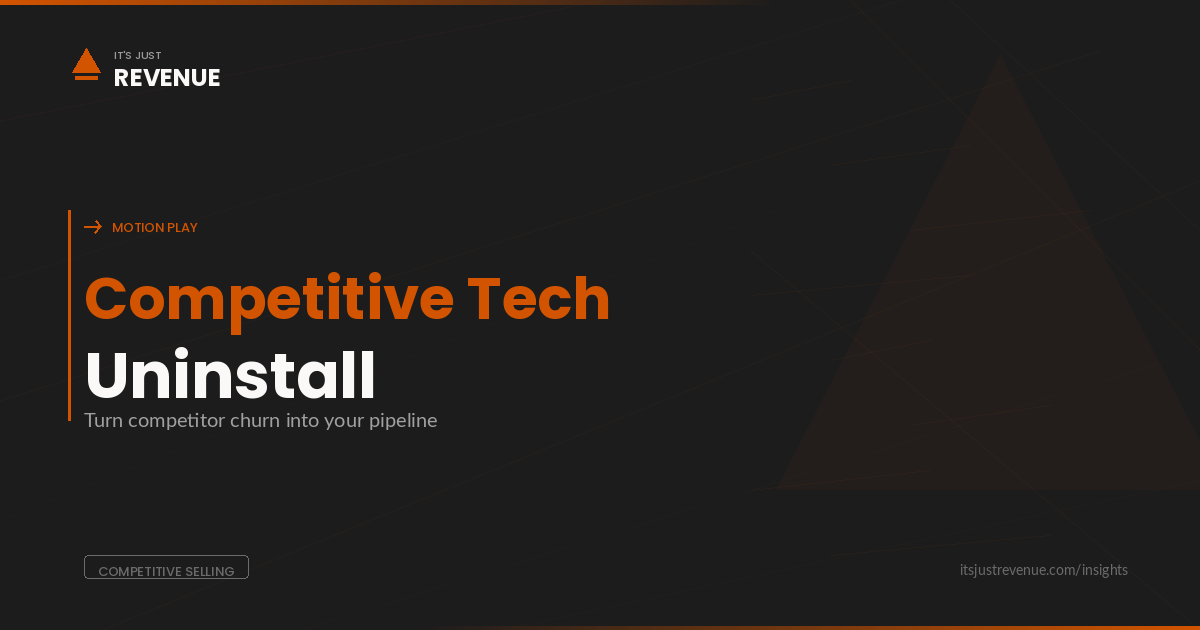 Competitive Tech Uninstall sales play — turning competitor technology churn into targeted pipeline through technographic signals and ecosystem activation | It's Just Revenue