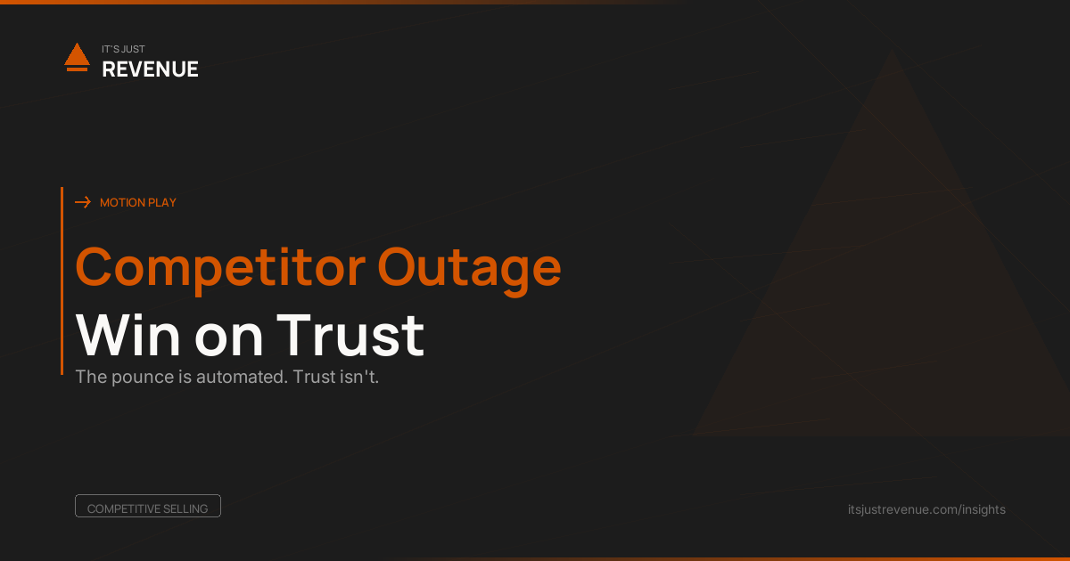 Competitor Outage / Incident sales play: reading pre-incident signals and winning displaced accounts on trust | It's Just Revenue