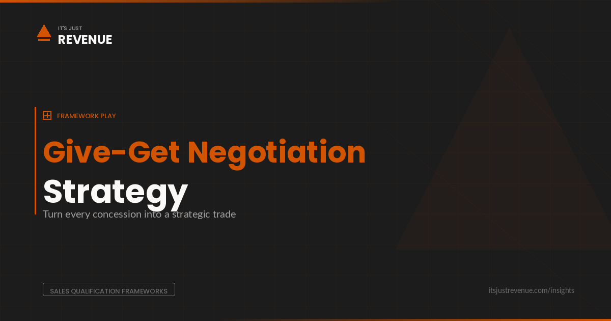Give-get negotiation strategy sales play — structured concession trading framework | It's Just Revenue