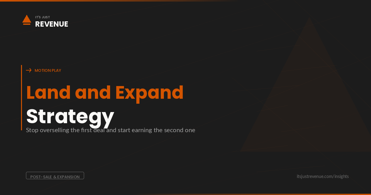Land and Expand Strategy sales play — building systematic expansion revenue through deliberate customer value delivery and ecosystem partnerships | It's Just Revenue