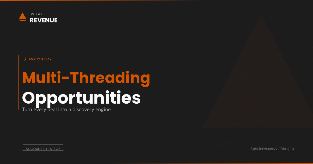 Multi-Threading Opportunities sales play — turning stakeholder engagement into opportunity discovery | It's Just Revenue