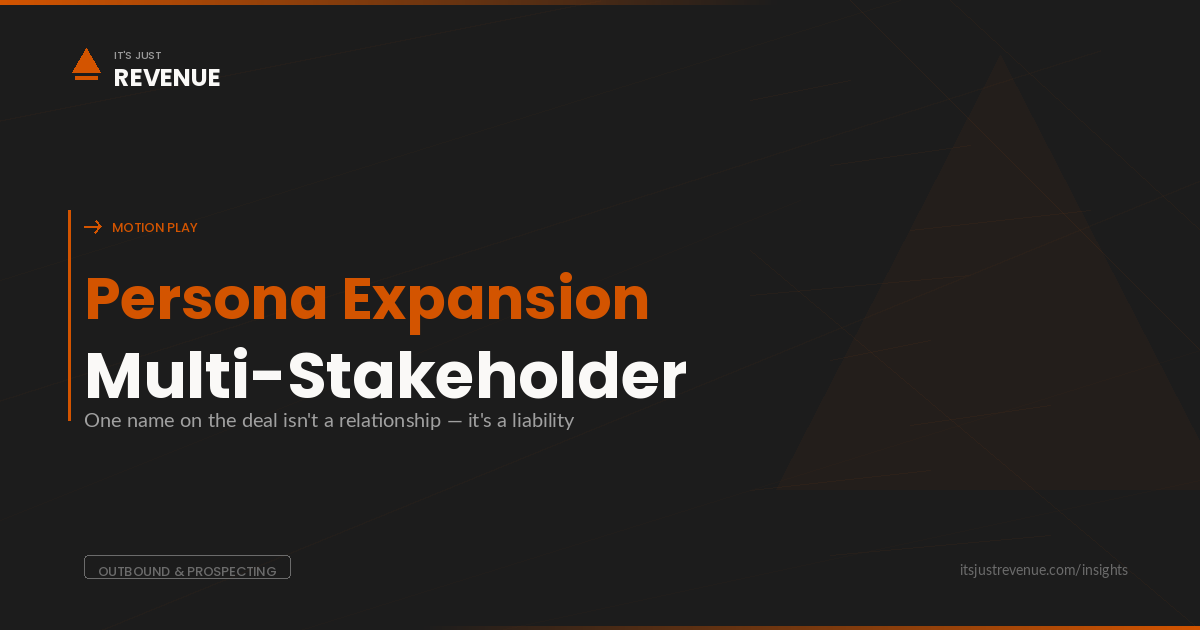 Persona expansion sales play — turning single-threaded deals into multi-stakeholder engagement campaigns across the buying committee | It's Just Revenue