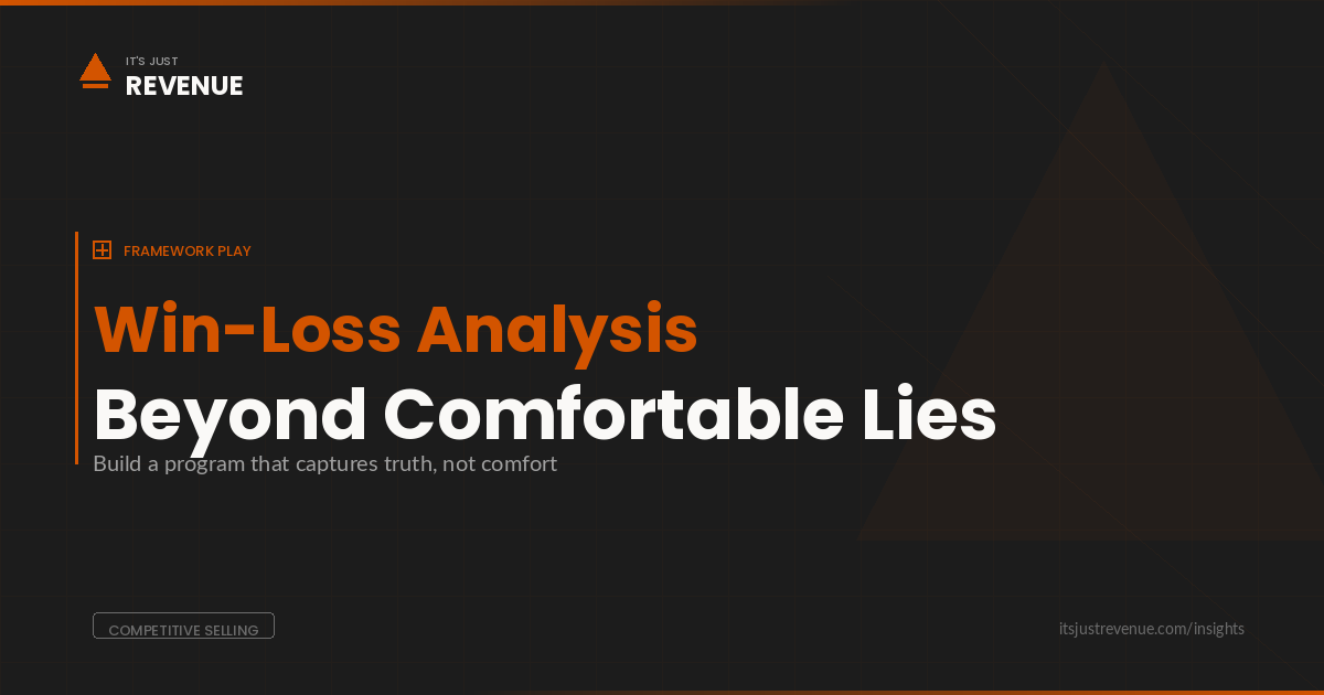Structured Win-Loss Analysis Program sales play — building a bias-free buyer feedback system | It's Just Revenue