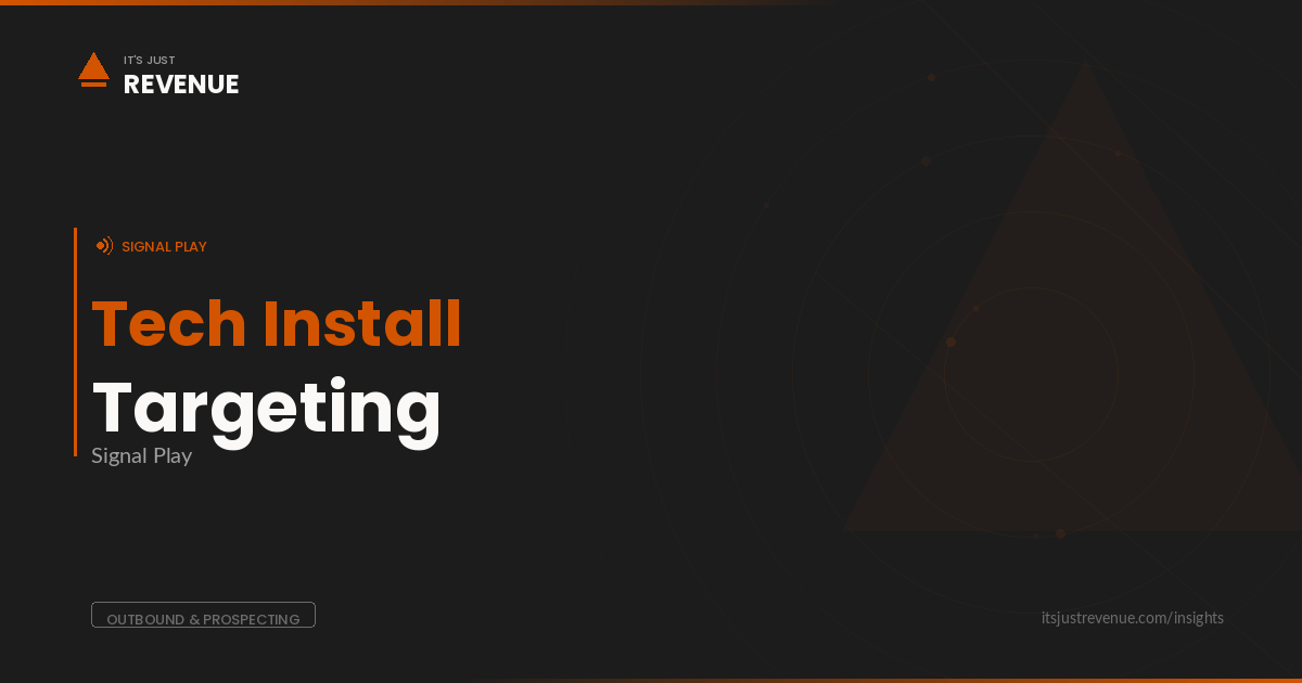 Tech Install Targeting sales play — reading technographic signals to prospect smarter without falling into the data delusion trap | It's Just Revenue